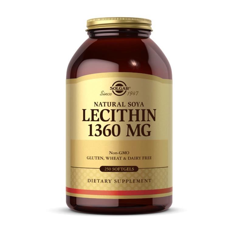 Лецитин 1360 мг Solgar Lecithin 1360мг Natural Soya 250 softgels