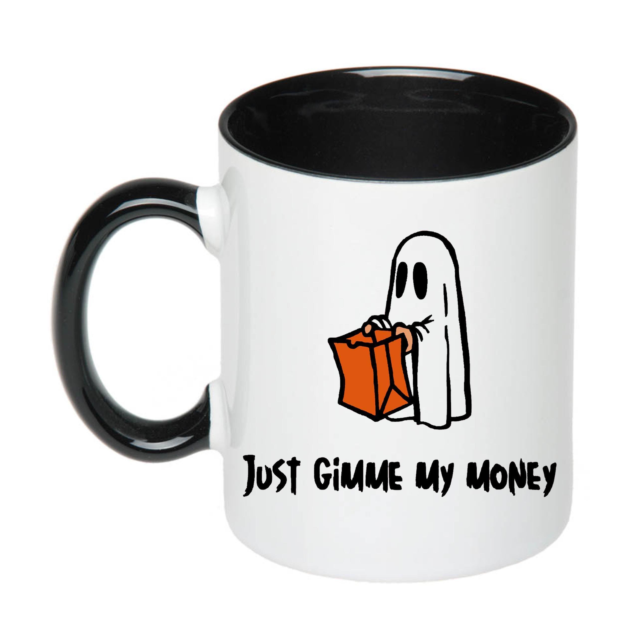 Чашка з друком Just gimme my money 330 мл Чорний (20969) - фото 1
