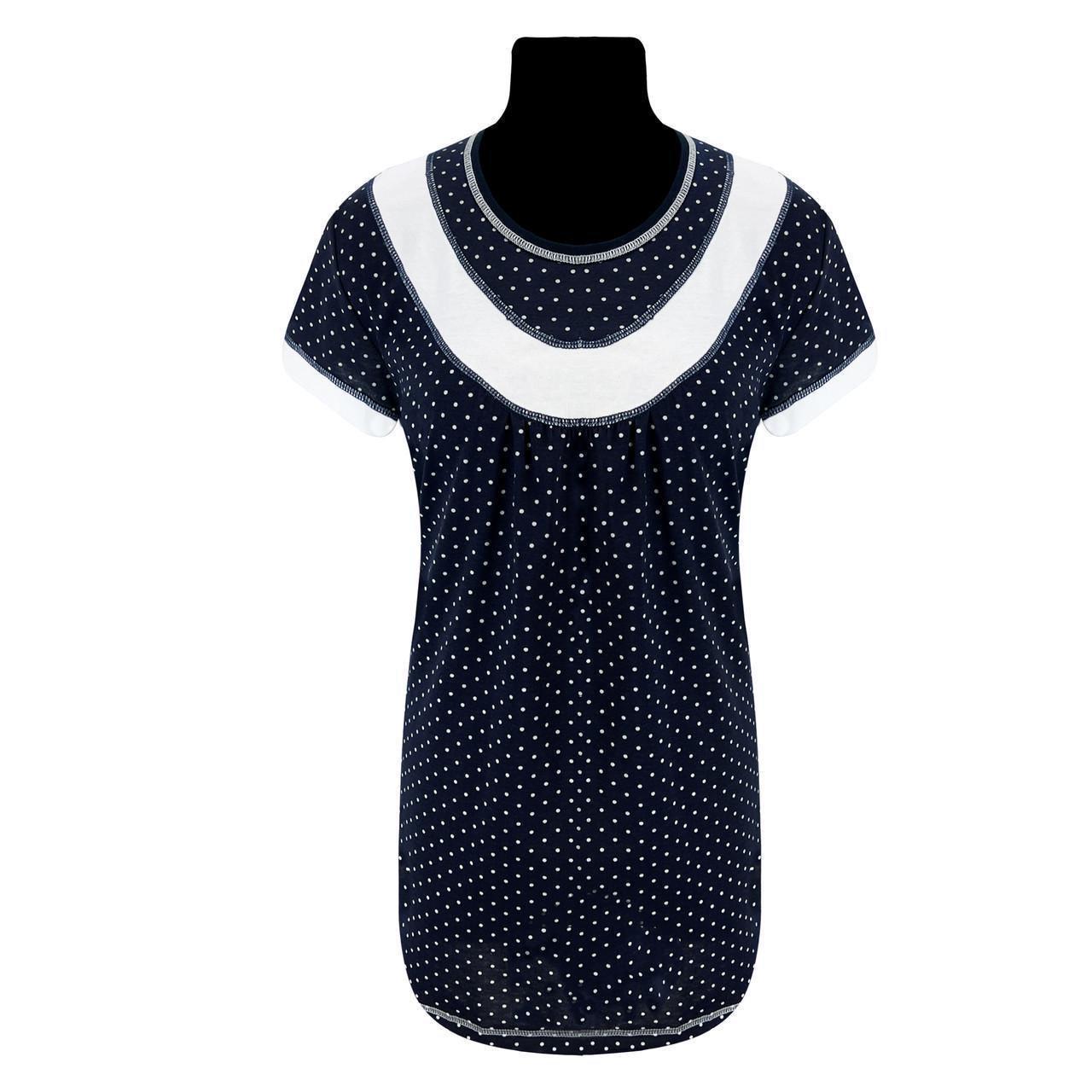 Туника женская купонная 1214 Горох р. 56/58 Темно-синий (1773565302)