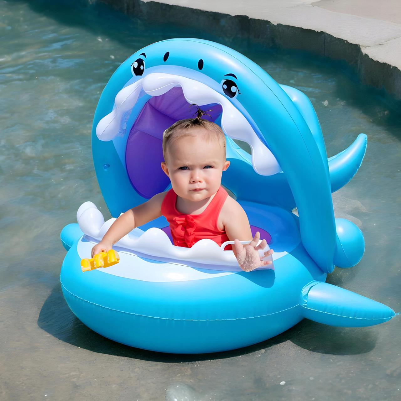 Понтон надувной для детей Акула с тентом 80x95 см (2344248484) - фото 6 Понтон надувной для детей Акула с тентом 80x95 см (2344248484) - фото 6