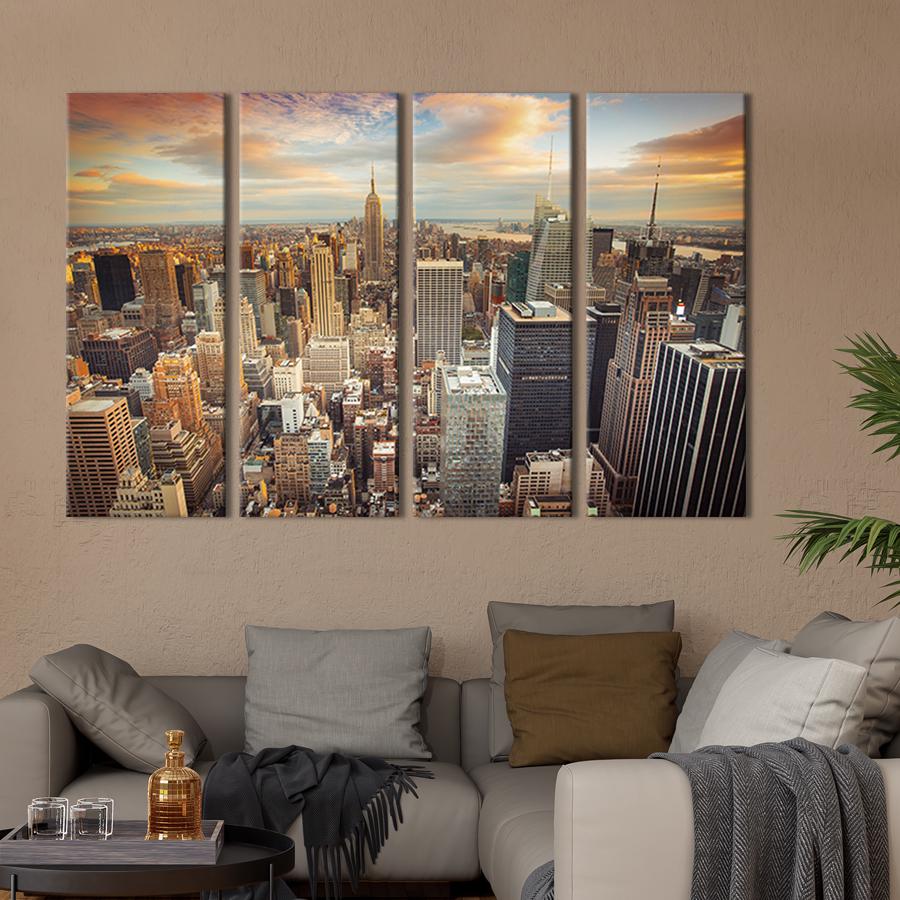 Картина модульная из 4 частей Небоскребы Нью-Йорка M 89x53 см (345-41)