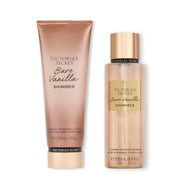 Набор Victoria's Secret Bare Vanilla Shimmer спрей 250 мл с лосьоном 236 мл (446321003)