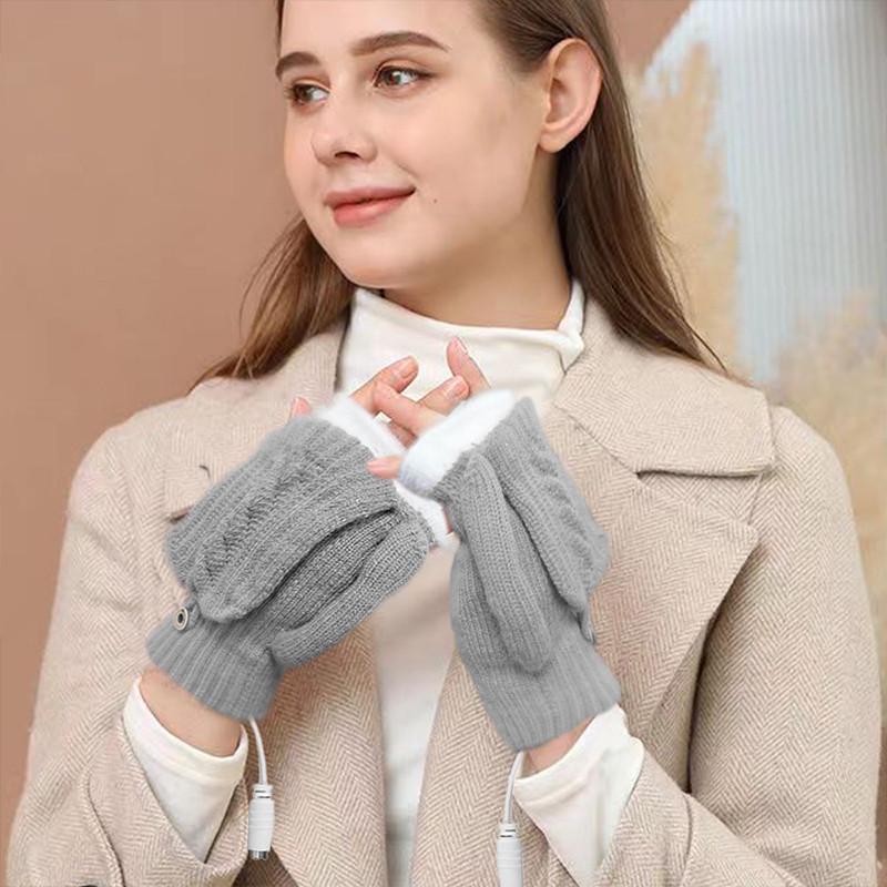 Рукавички зимові жіночі Lesko G-12 USB з підігрівом Gray (24366639) - фото 3 Рукавички зимові жіночі Lesko G-12 USB з підігрівом Gray (24366639) - фото 3