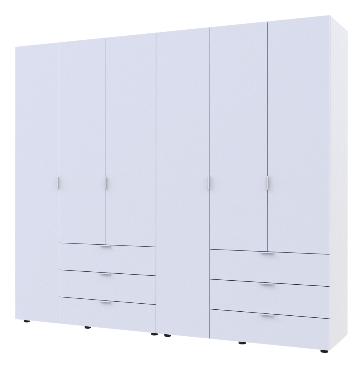 Шкаф распашной для одежды Doros Гелар 3+3 ДСП 232,4х49,5х203,4 см Белый (42002119)