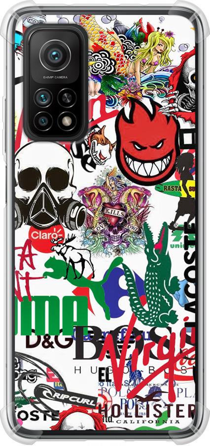 Чехол на Xiaomi Mi 10T Many different logos (4022sp-2096-42517)