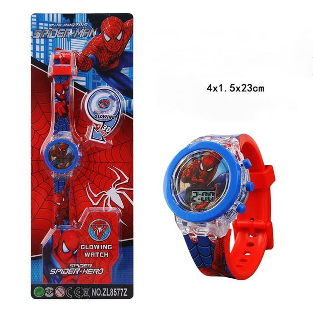 Дитячий електронний годинник з підсвічуванням Spider Man Light Watch - Людина Павук - фото 5