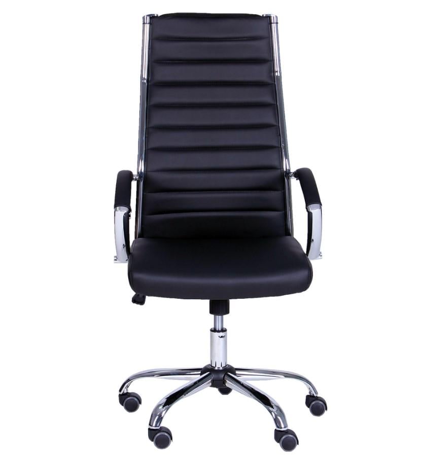 Офисное кресло Jet HB тонкая спинка Хром/Черный (513267)