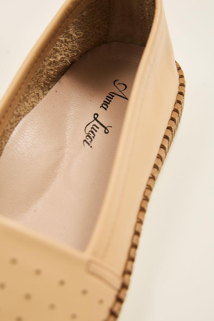 Мокасины женские Anna Lucci кожаные р. 37 Бежевый (186110) - фото 4