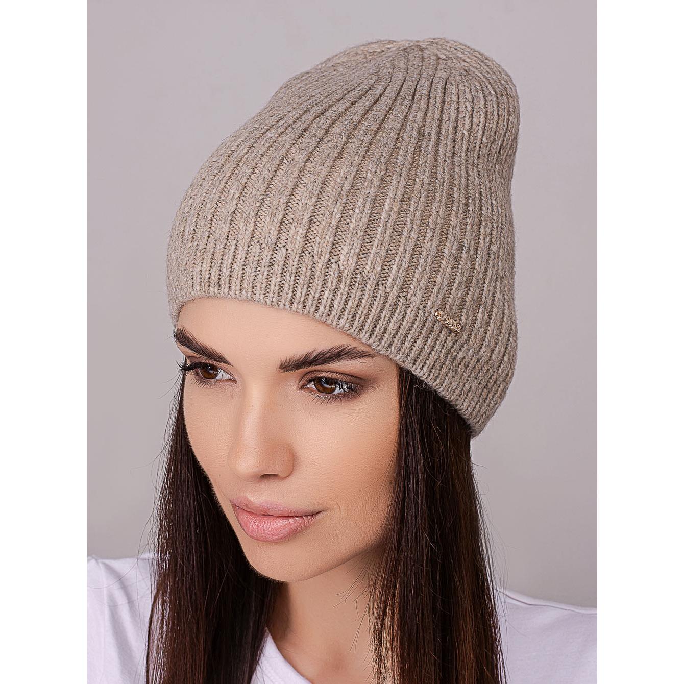 Шапка женская Leks ФЛЕШ удлиненная без отворота одинарная с небольшим вязаным манжетом one size Темно-бежевый (258361) - фото 1 Шапка женская Leks ФЛЕШ удлиненная без отворота одинарная с небольшим вязаным манжетом one size Темно-бежевый (258361) - фото 1