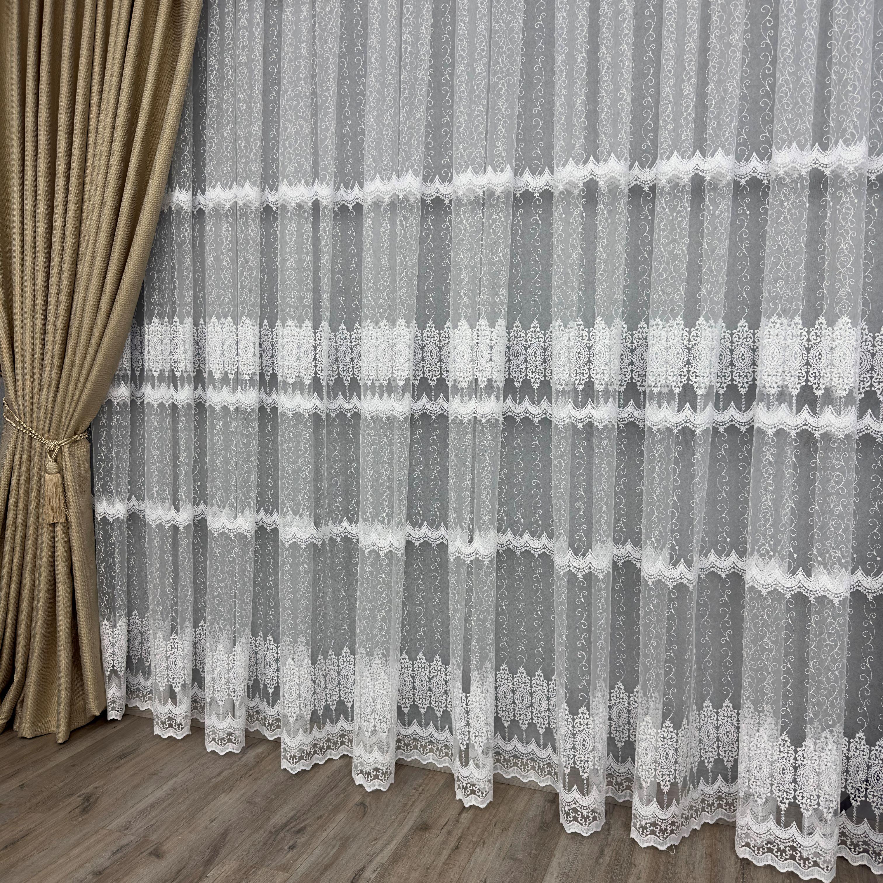 Тюль фатиновый TG Home №80513 С густой вышивкой 4х2,7 м - фото 4 Тюль фатиновый TG Home №80513 С густой вышивкой 4х2,7 м - фото 4