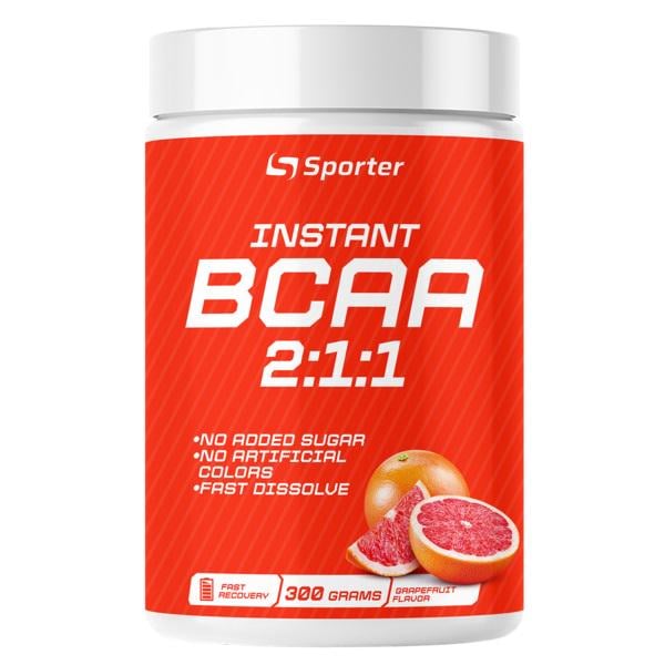 Аминокислота BCAA для спорта Sporter Instant BCAA 300 г 30 порций Grapefruit