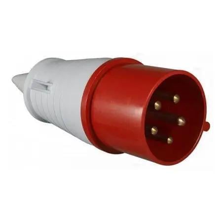 Вилка силовая переносная LM2034 ОП 015 Lemanso 16А 5п 3п+е+н 380-415V IP44 Красный (00000125010)