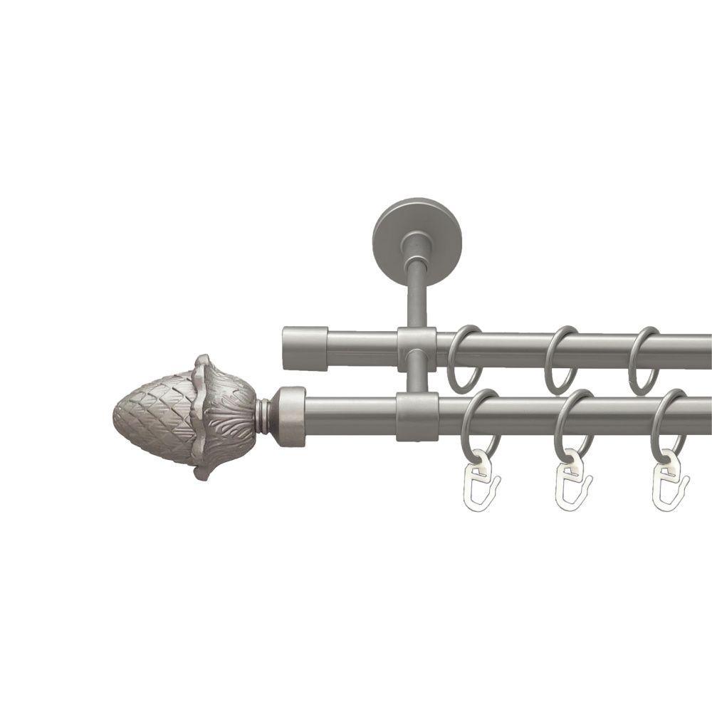 Карниз для штор Orvit Цинара дворядний гладкий 16/16 мм 240 см Сатин (00-00022687)