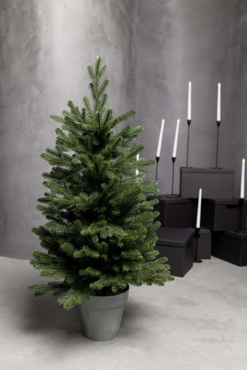 Елка искусственная литая в коробке с горшком 1,0 м Зеленый