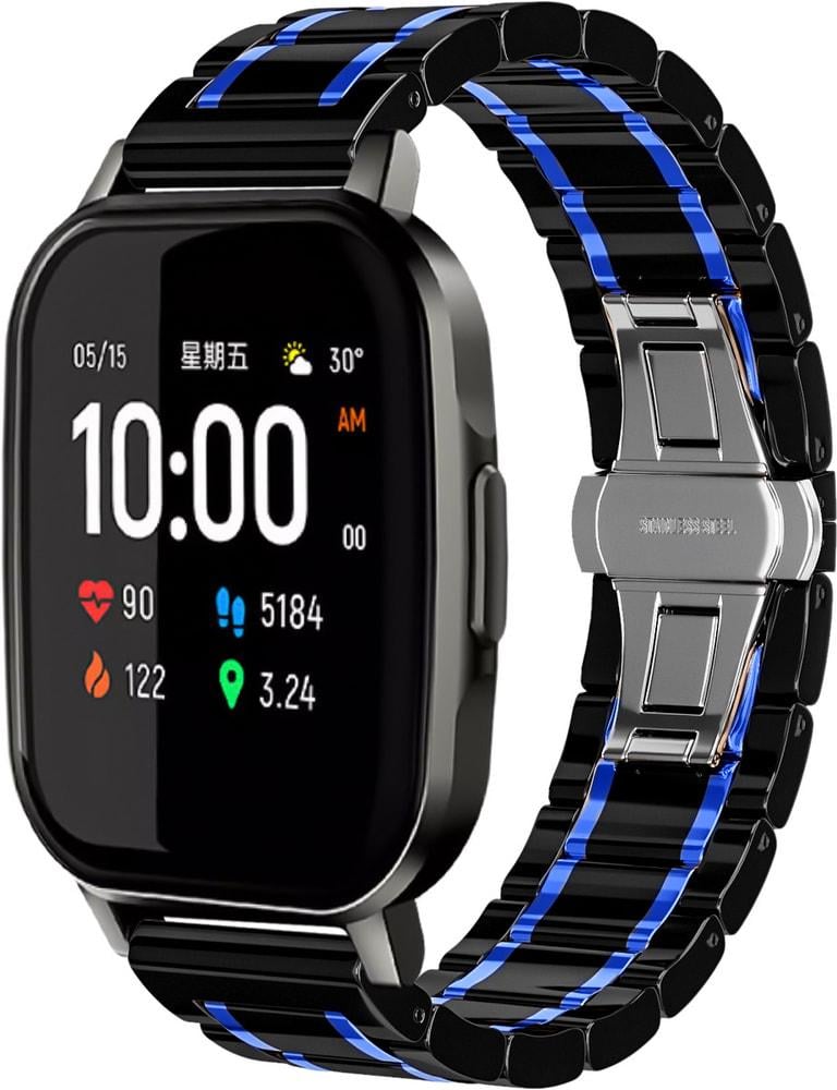 Ремінець керамічний Ceramo для Haylou Smart Watch 2 LS02 Black/Blue (28742-43) Ремінець керамічний Ceramo для Haylou Smart Watch 2 LS02 Black/Blue (28742-43)