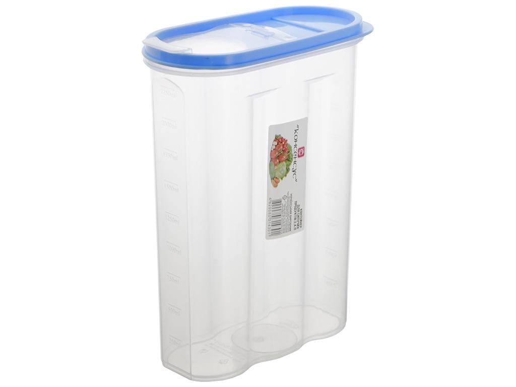 Емкость для сыпучих продуктов 18,8х8,8х25,2 см 2,4 л Синий (MCS-BK025)