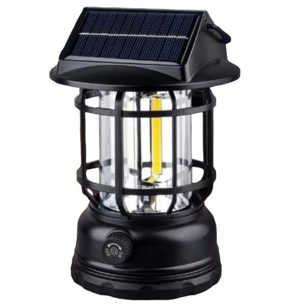 Лампа подвесная для кемпинга SOLAR LIGHT с солнечной панелью Черный (JH-7900)