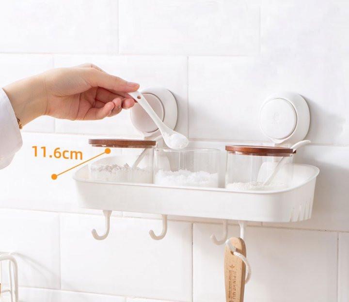 Полка в ванную или кухню Taili AW633 Storage Shelf hook на вакуумных присосках Белый (1919) - фото 6