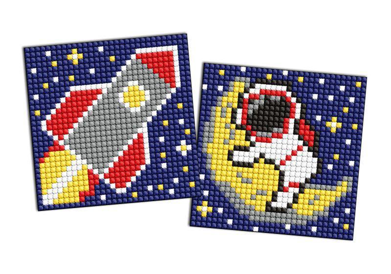 Алмазна мозаїка на стікері Ideyka Професії Космонавт із 2 сюжетів 9х9 см (Id-AMS1146)