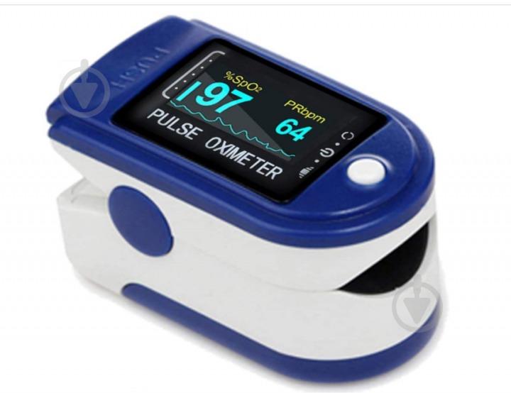 Пульсоксиметр Pulse Oximeter Healer AD807 електронний на палець Синій