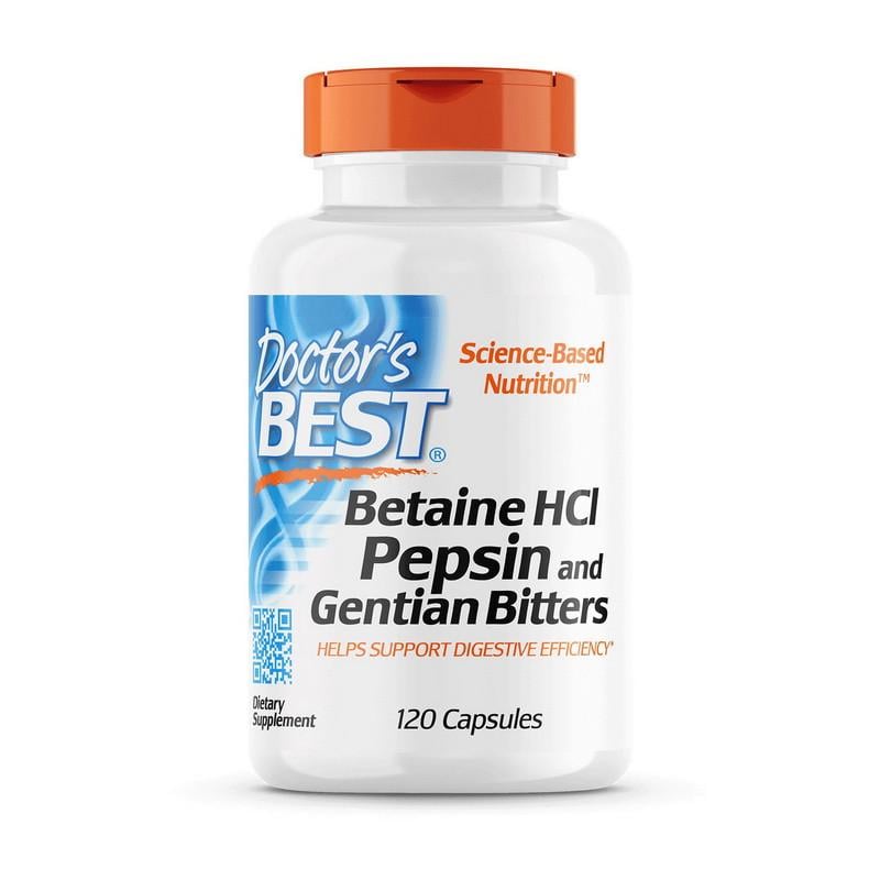 Бетаин/пепсин/горькушка Doctor's Best Betaine HCL Pepsin and Gentian Bitters 120 caps (18935-01) Бетаин/пепсин/горькушка Doctor's Best Betaine HCL Pepsin and Gentian Bitters 120 caps (18935-01)
