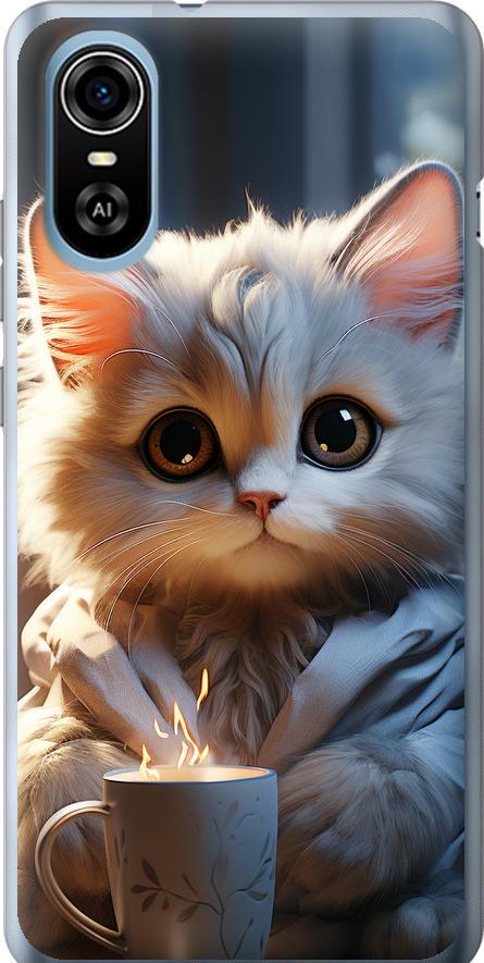 Чохол на ZTE Blade A31 Plus Білий кіт (5646u-2637-42517)