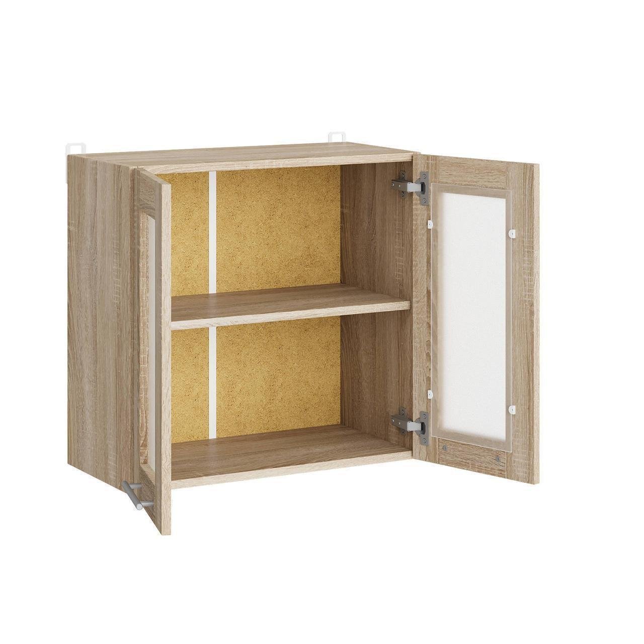 Кухонный модуль Эверест Эко Нова 60 Верх Витрина 600х575х296 мм Сонома/Белый (ЕКО-504)