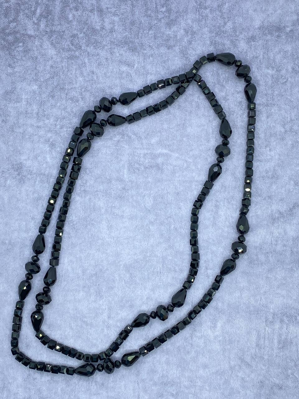 Бусы хрусталь 118 см Черный (779)