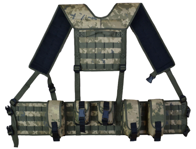 Ременно-плечевая система Molle 5 Подсумоков 3D сетка с уплотнителем Камуфляжный