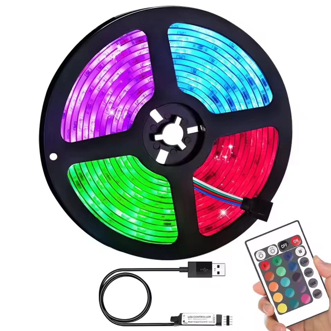 Светодиодная лента LED RGB от USB с пультом управления 5 м (1801356) Светодиодная лента LED RGB от USB с пультом управления 5 м (1801356)