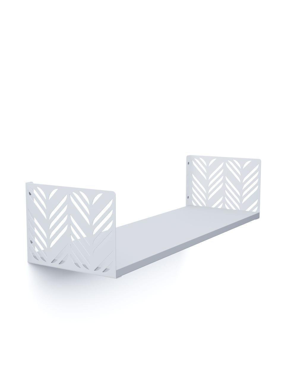 Полиця навісна Листя 170х800х220 Меткас 25 кг/полицю ЛДСП Білий/Білий сніг (2859328146)