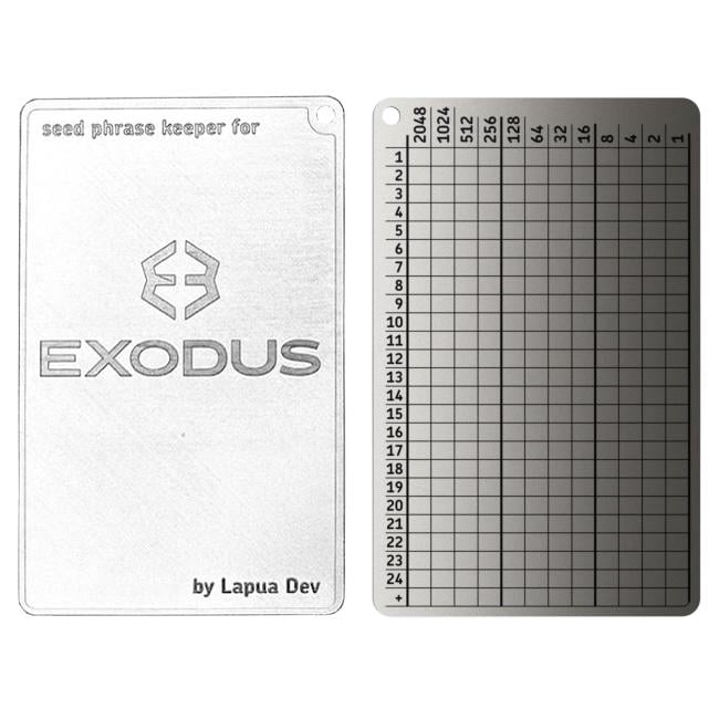 Планшет мнемонический Lapua Seed Phrase Keeper for Exodus 24+1 BIP39 слов (LSPKM/LE24+1BIP39)