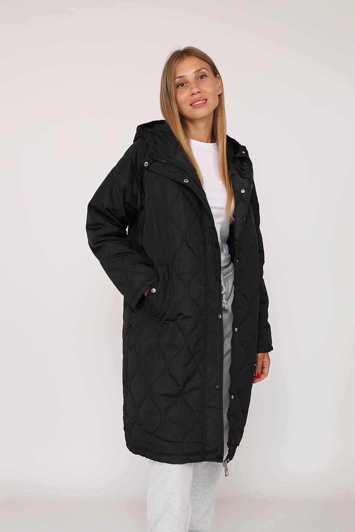 Куртка женская ЦБ-00277868 р. 52 Черный (28422054)