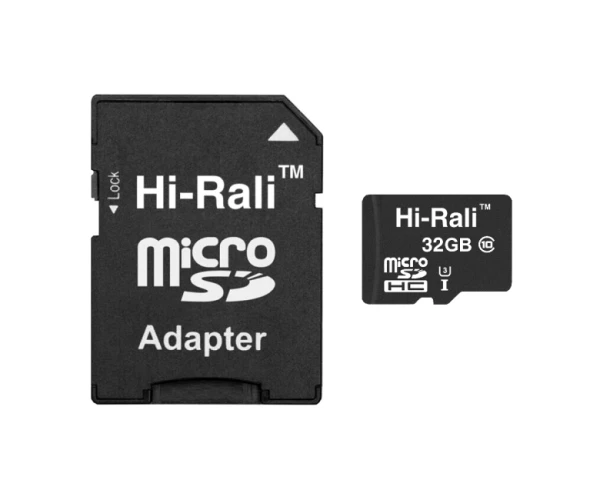 Карта памяти Hi-Rali MicroSDHC & Adapter UHS-3 Class 10 32Gb Black