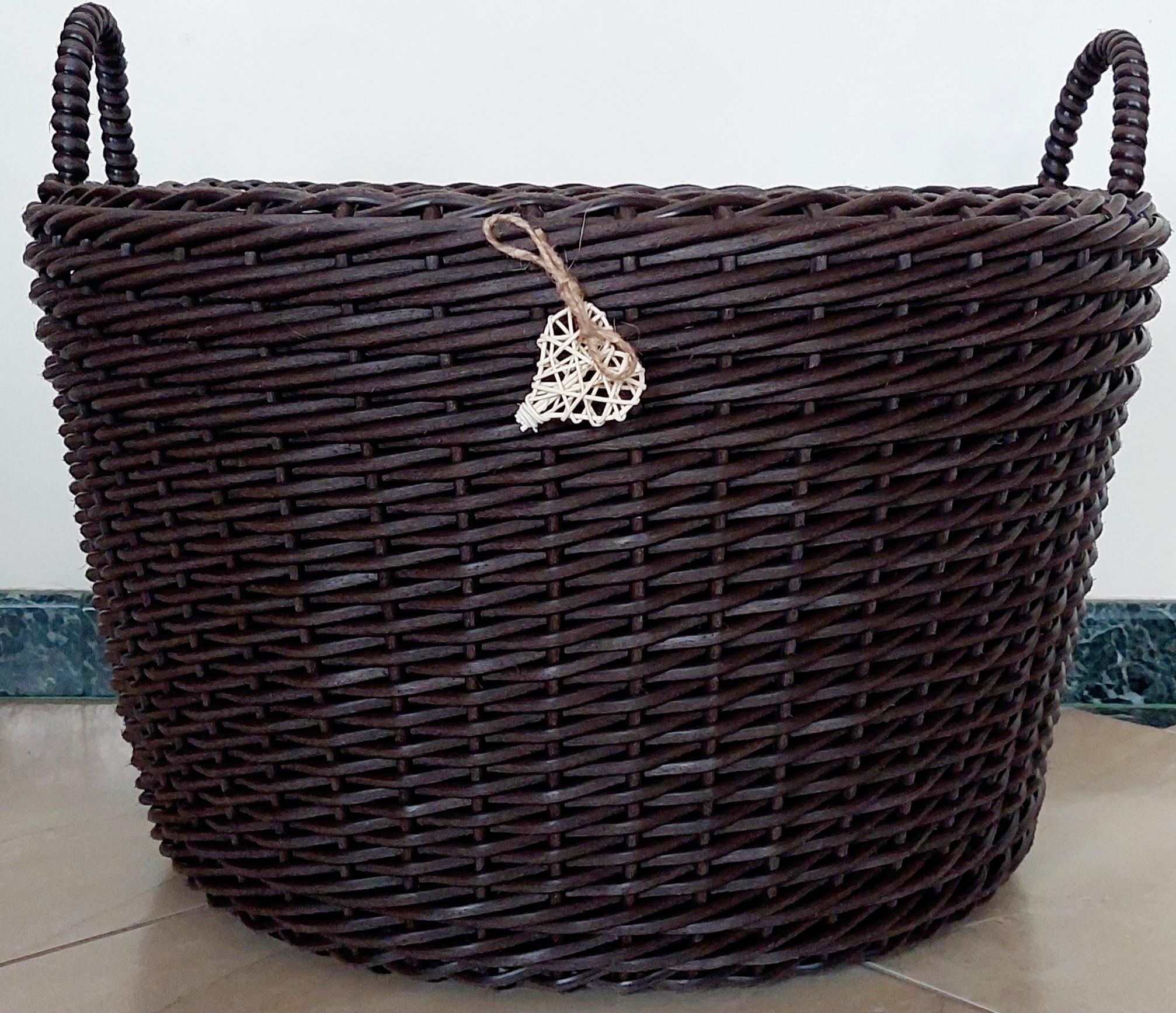 Дровница-корзина с ручками из искусственного ротанга ручной работы 65 л Венге (34002) - фото 2 Дровница-корзина с ручками из искусственного ротанга ручной работы 65 л Венге (34002) - фото 2