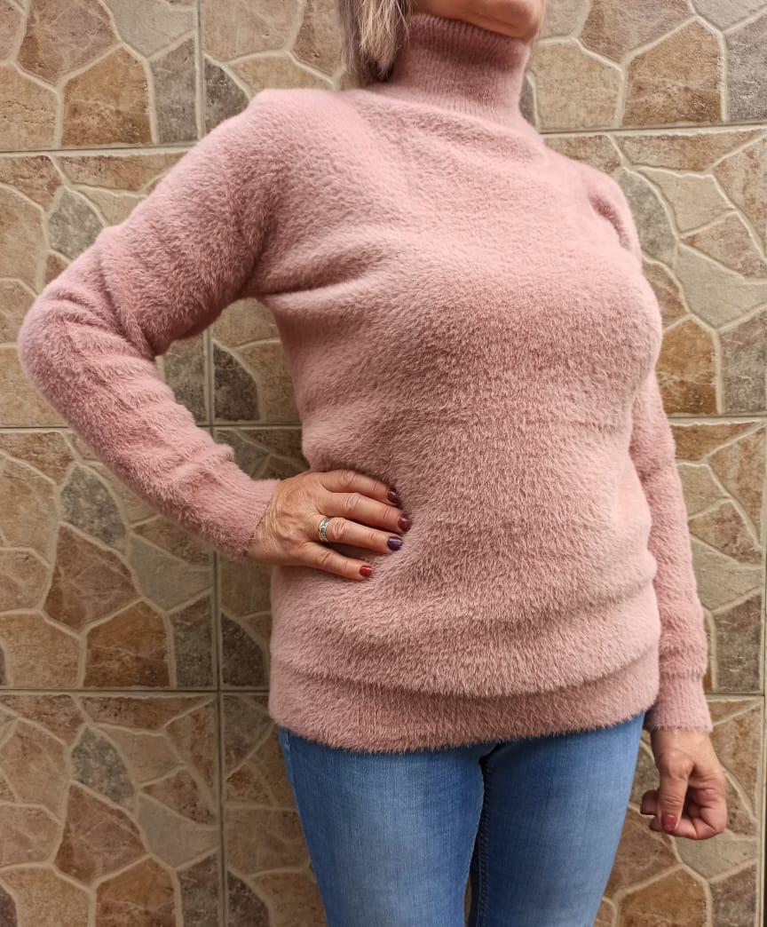 Светр жіночий під горло Альпака 2212 р.50/52 Персиковий (31921324)