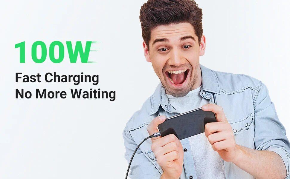 Кабель UGREEN US316 PD 100W QC 5А 1 м Black (70427) - фото 8 Кабель UGREEN US316 PD 100W QC 5А 1 м Black (70427) - фото 8