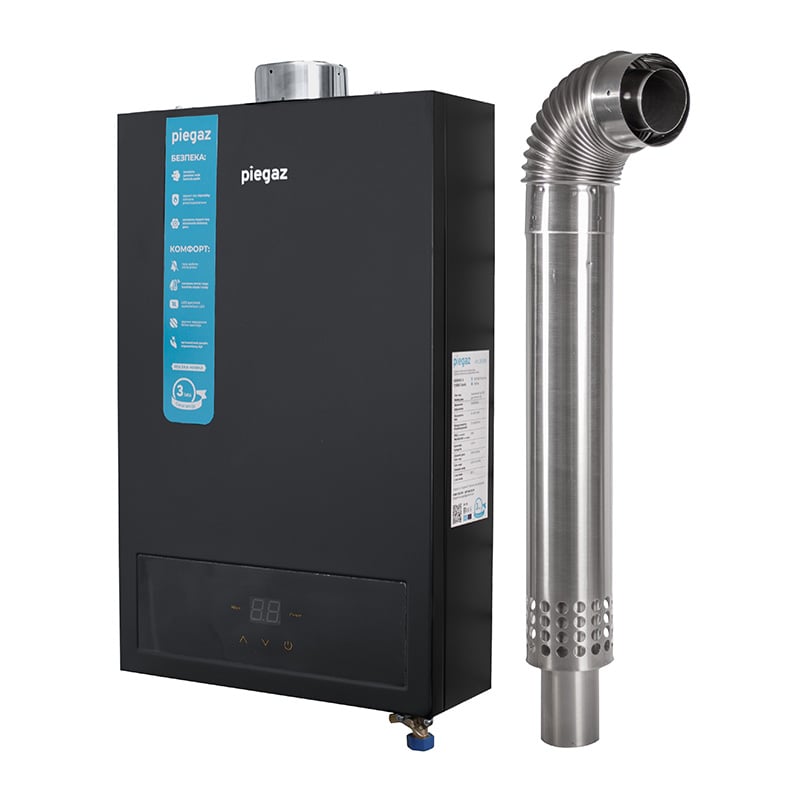 Колонка газовая турбированная Piegaz Hermes A Turbo Black 55х35х14 см Черный (692d518a2fe2501f315d8a9f)