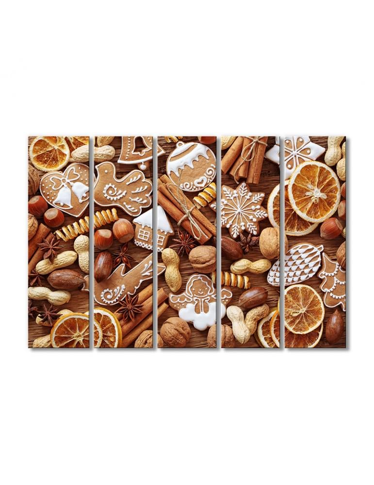 Картина модульная Рождественские пряности 5 модулей 80x120 см