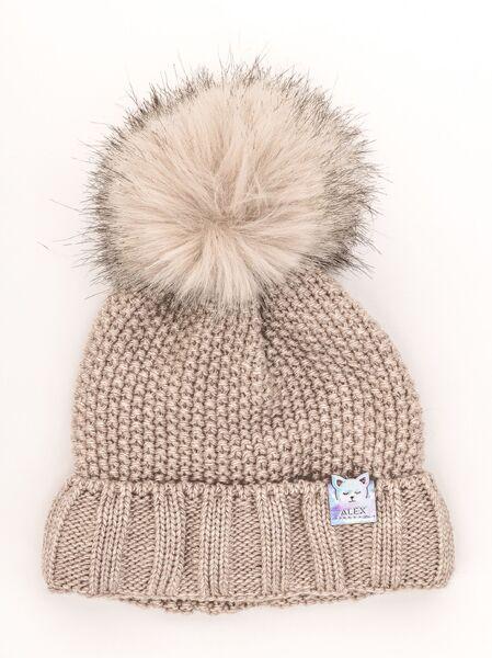 Шапка детская для девочек Молли D865 флис 46-50 см Бежевый