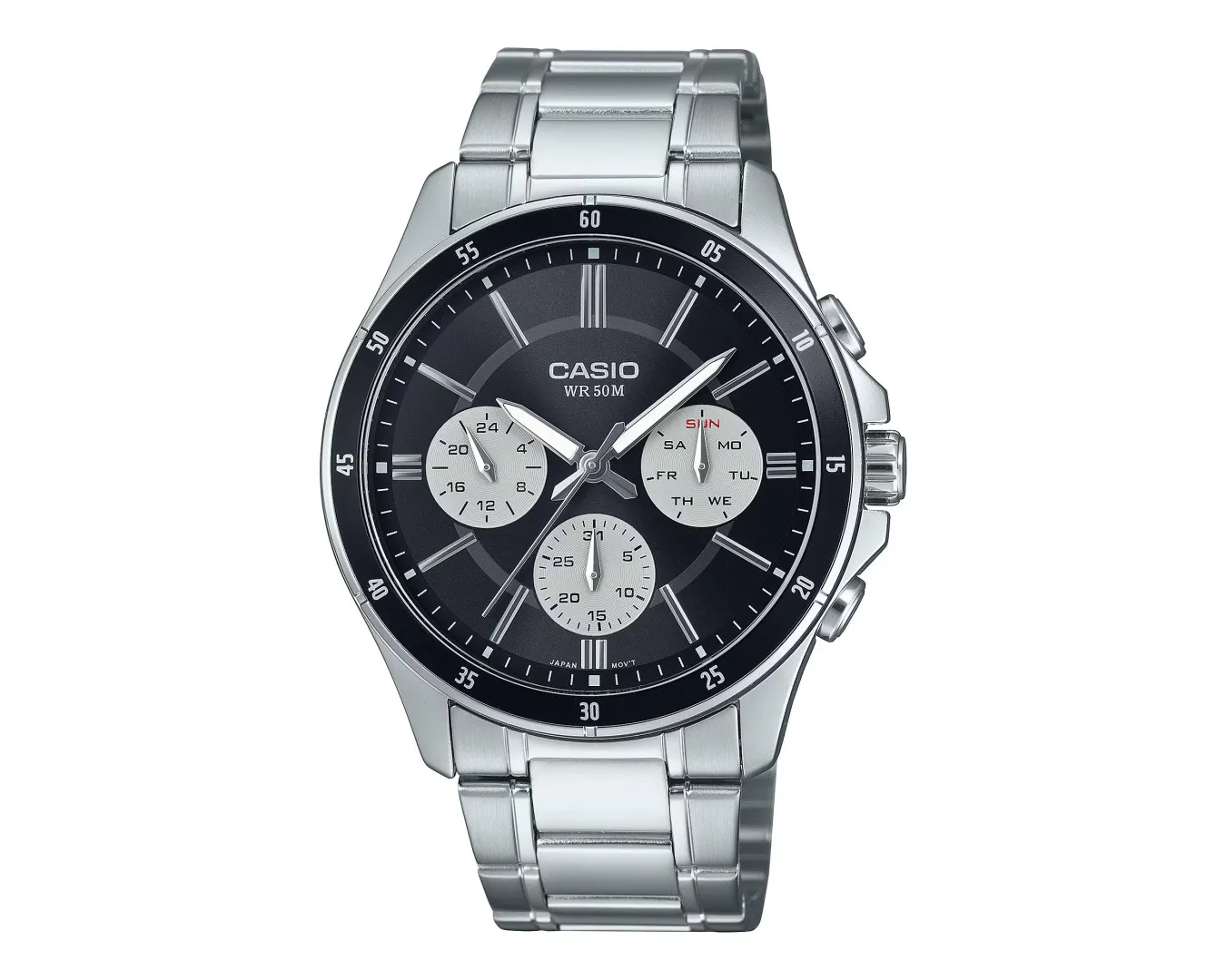 Наручний годинник чоловічий Casio MTP-1374D-1A3VDF d 42 мм Cрібний (2454268540)