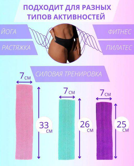 Резинки для фитнеса AVA эспандер тканевый универсальный 3 шт. (379875861) - фото 5 Резинки для фитнеса AVA эспандер тканевый универсальный 3 шт. (379875861) - фото 5