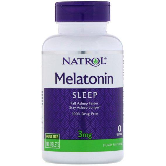 Мелатонін для сну Natrol Melatonin 3 мг 240 Tabs (NTL-16068)