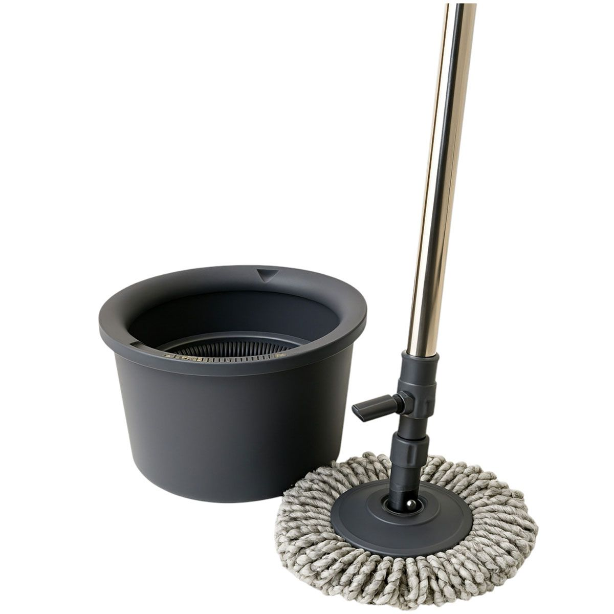 Набор для уборки с круглой телескопической шваброй из микрофибры и ведром с отжимом для пола (HP-35015-22)