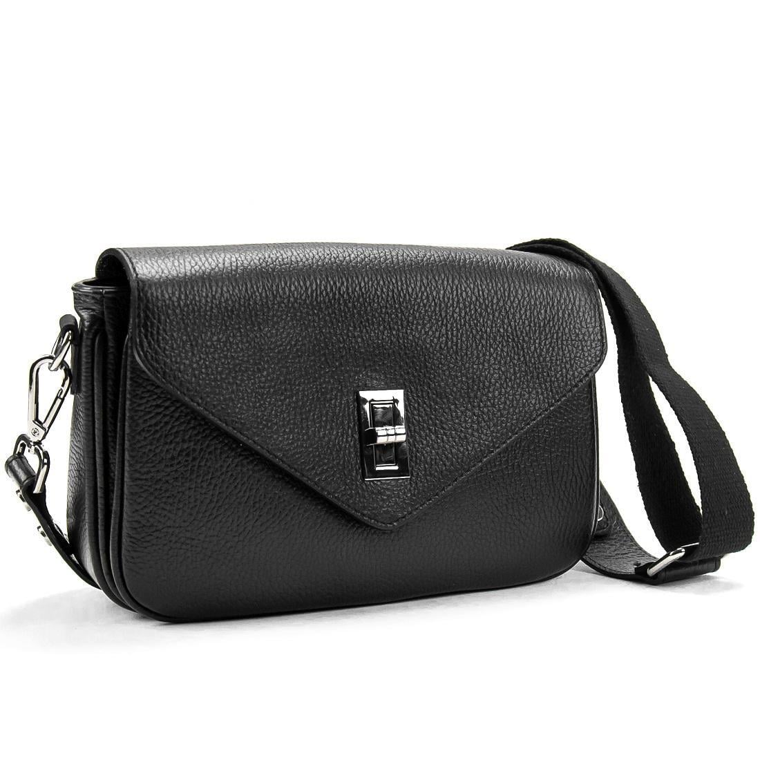 Жіноча сумка крос-боді Royal Bag F-IT-9555A на замку Чорний (6340)