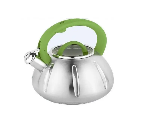 Чайник Bohmann для газовой/индукционной плиты со свистком 3 л с зеленой ручкой (9918 green)