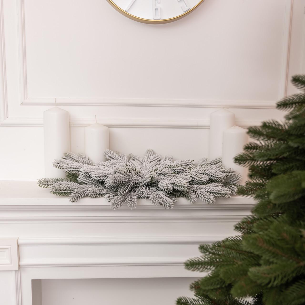 Гірлянда хвойна Північна зірка засніжена 60х35 см (TD-NSTSN1)