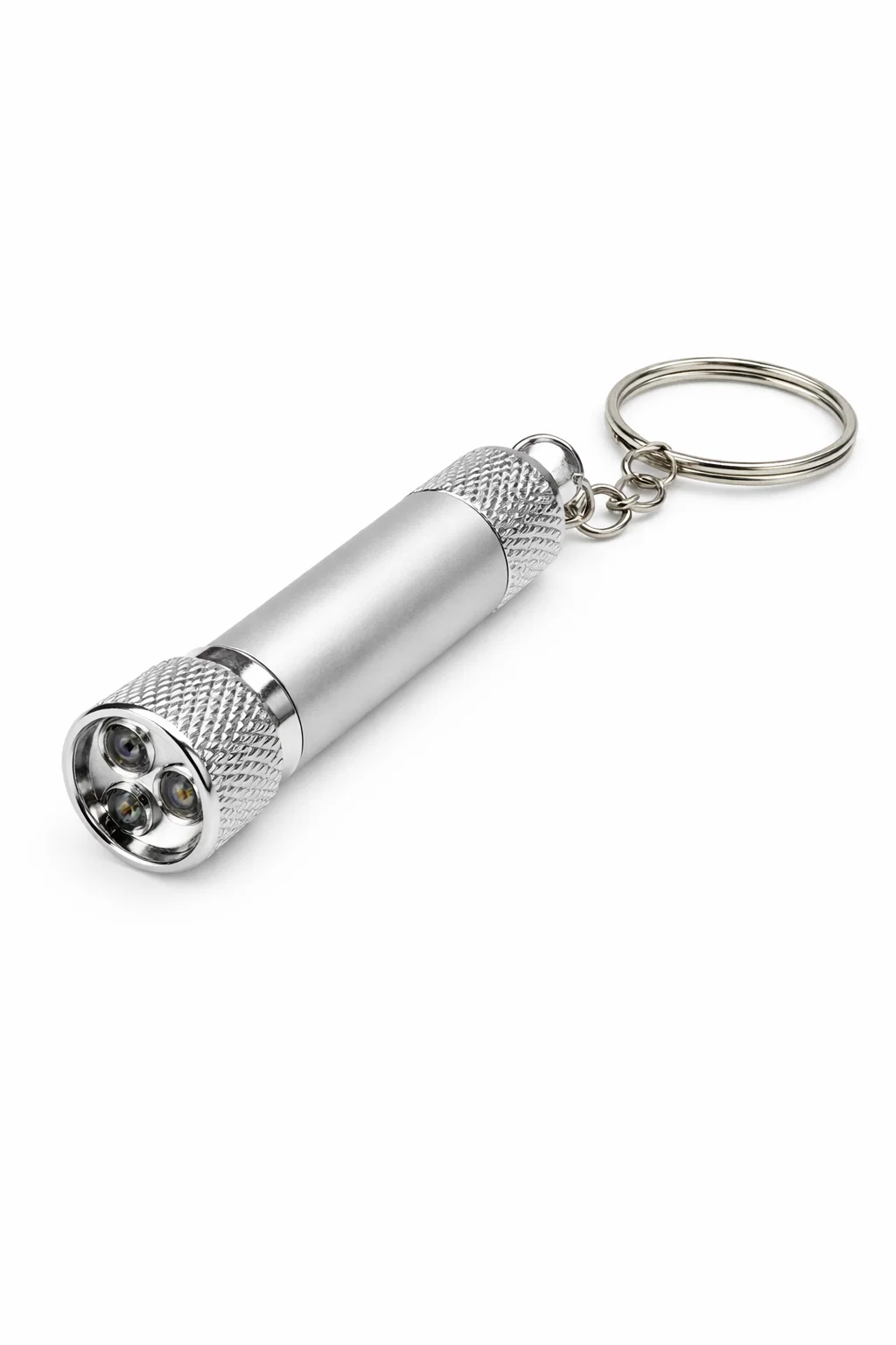 Брелок-фонарик 3LED на ключе с батарейками Серебряный (31443113)