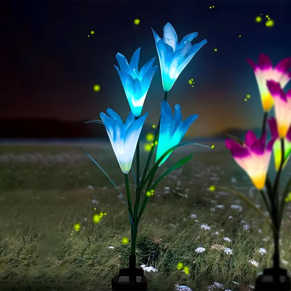 Садовий ліхтар на сонячній батареї Лілія 74 см Синій - фото 8