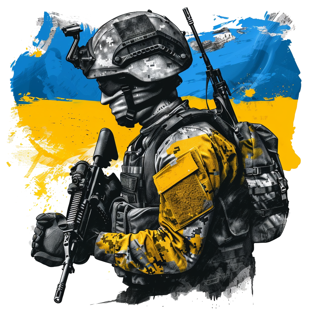 Наклейка для авто Украинский солдат на капот 80x80 см (Н064-XXL)